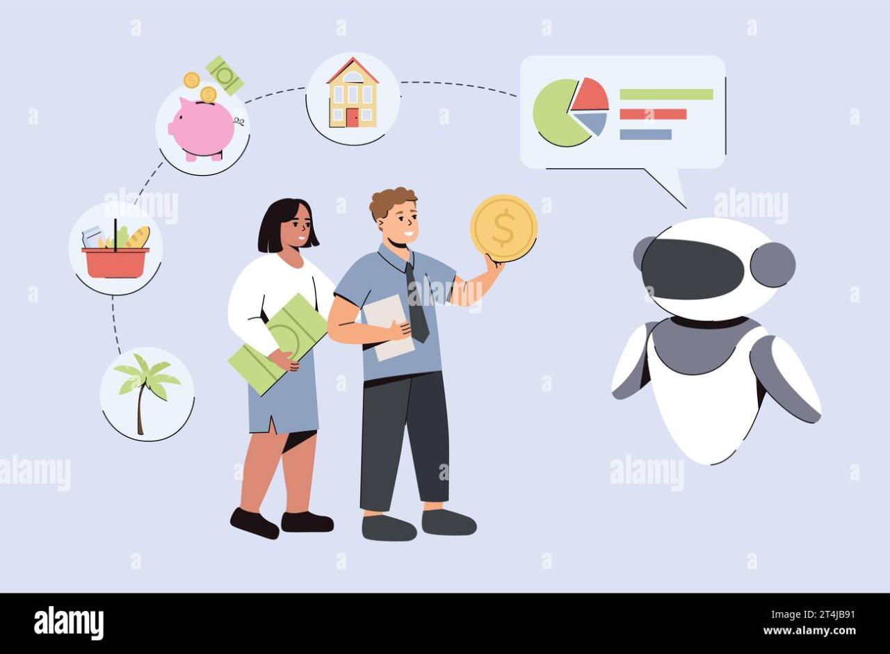 Artificial intelligence help calculate personal monthly budget. Flat ...