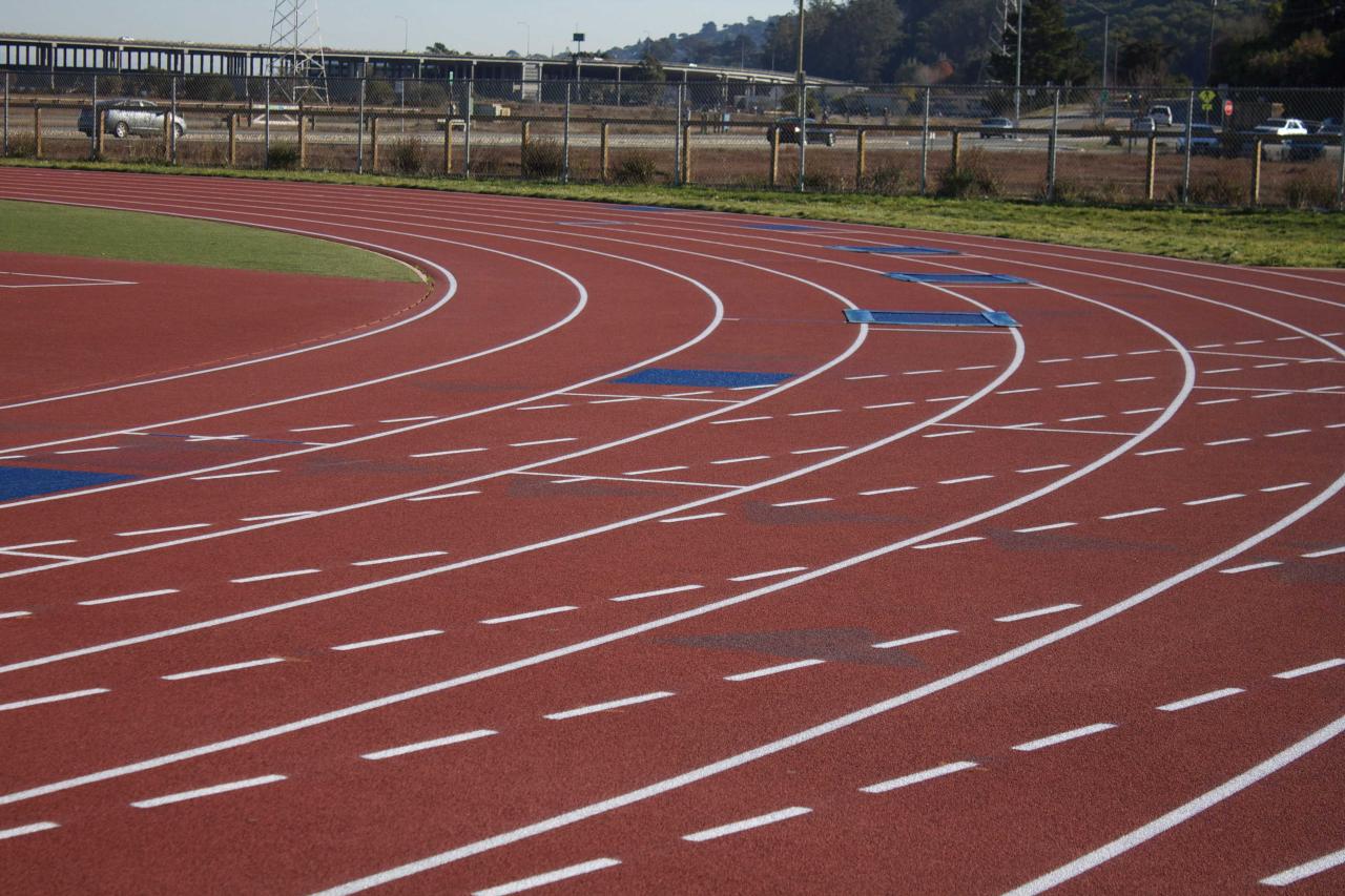 Athlete Track or Running Track with three numbers (1st, 2nd and